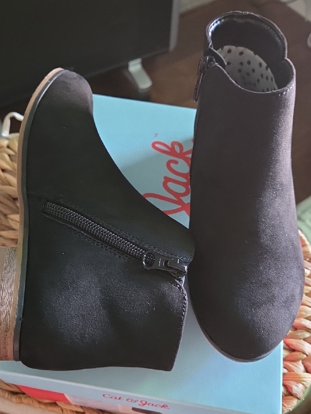 Cat & Jack Black Kids' Side-Zip Ankle Boots